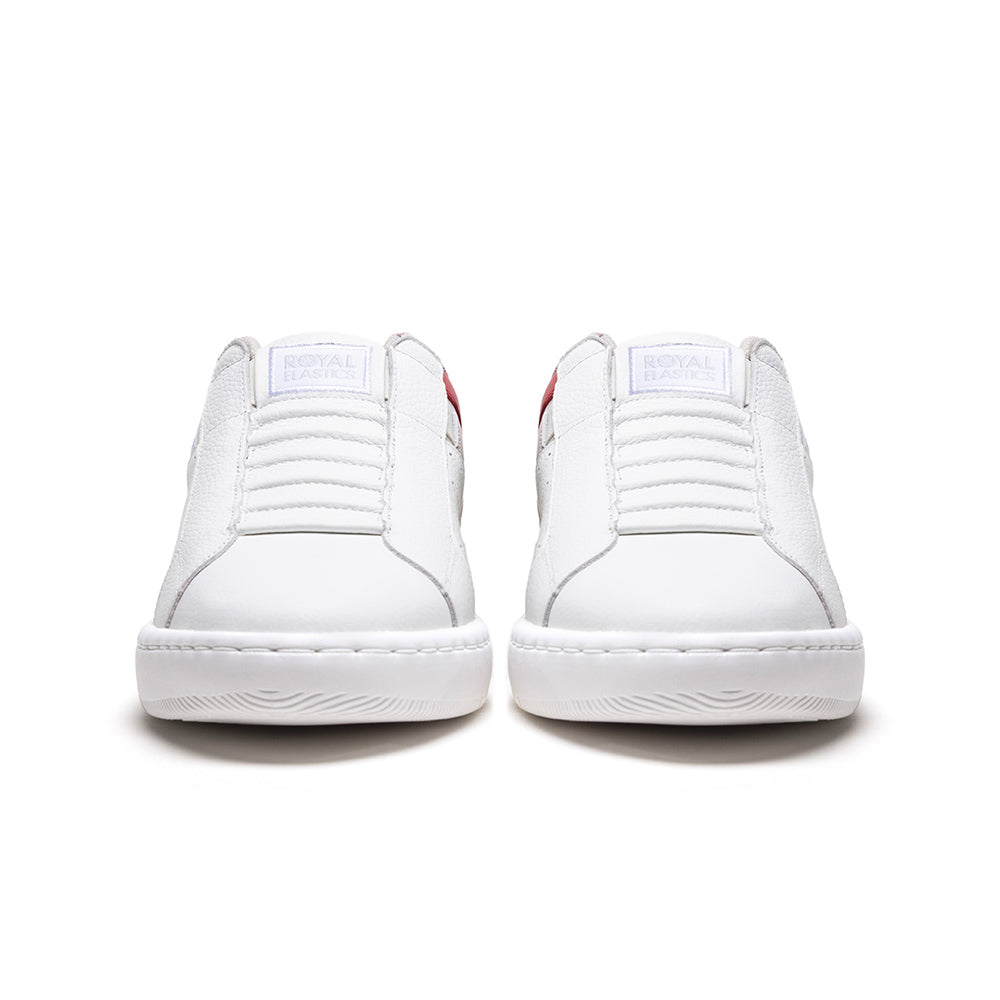 ICON2.0 White, Red, and Grey Genuine Leather Trendy Sports Casual Shoes (Women's) 906553-010-2
