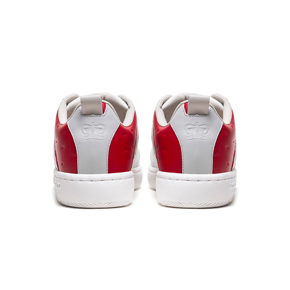 ICON2.0 White, Red, and Grey Genuine Leather Trendy Sports Casual Shoes (Women's) 906553-010-3