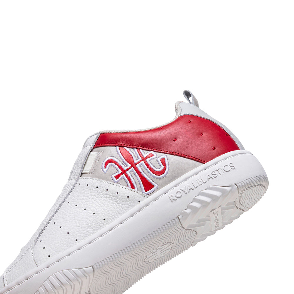 ICON2.0 White, Red, and Grey Genuine Leather Trendy Sports Casual Shoes (Women's) 906553-010-5