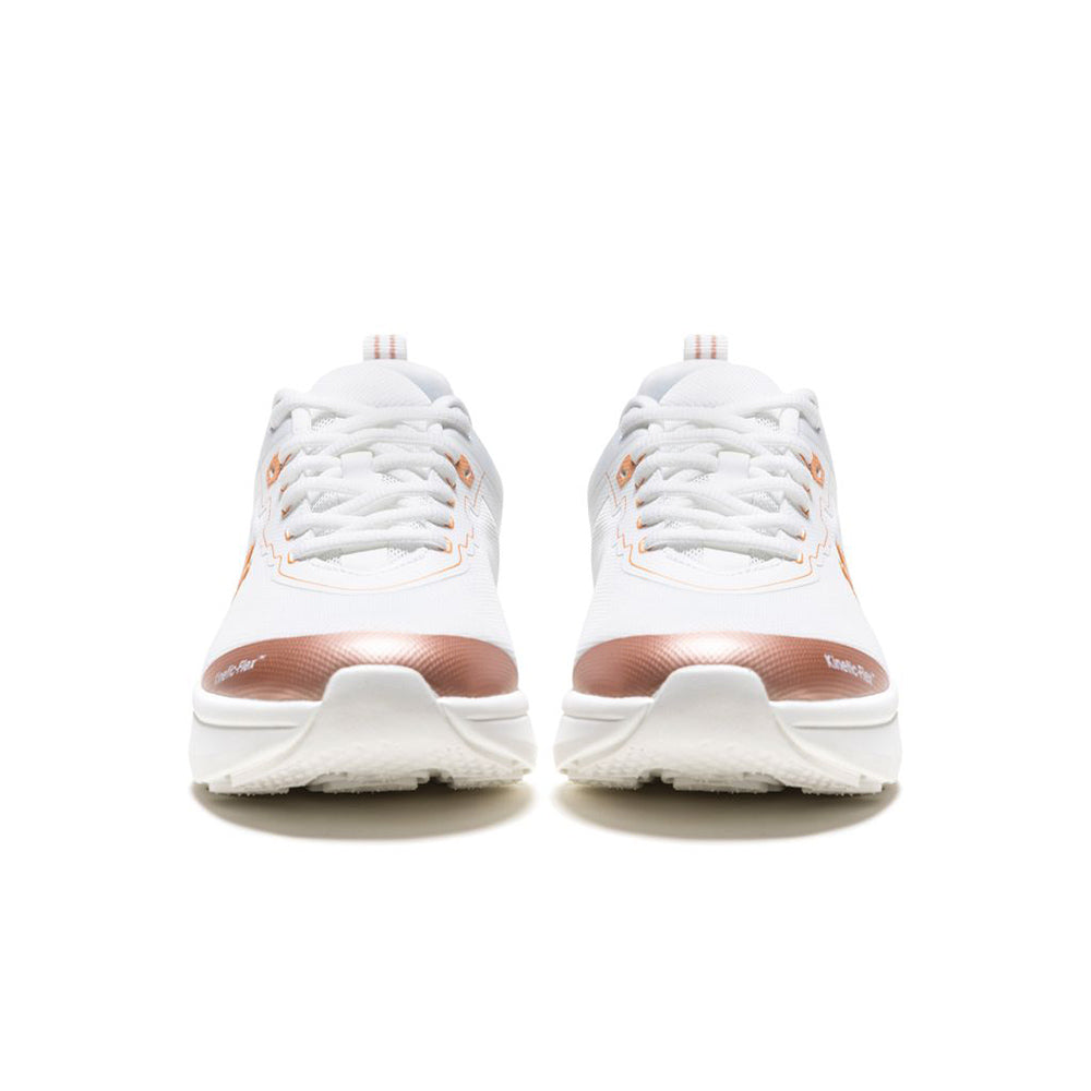 CROWN LUX White, Pink, and Gray Genuine Leather Sports Casual Shoes (Women's) 97543-019-2