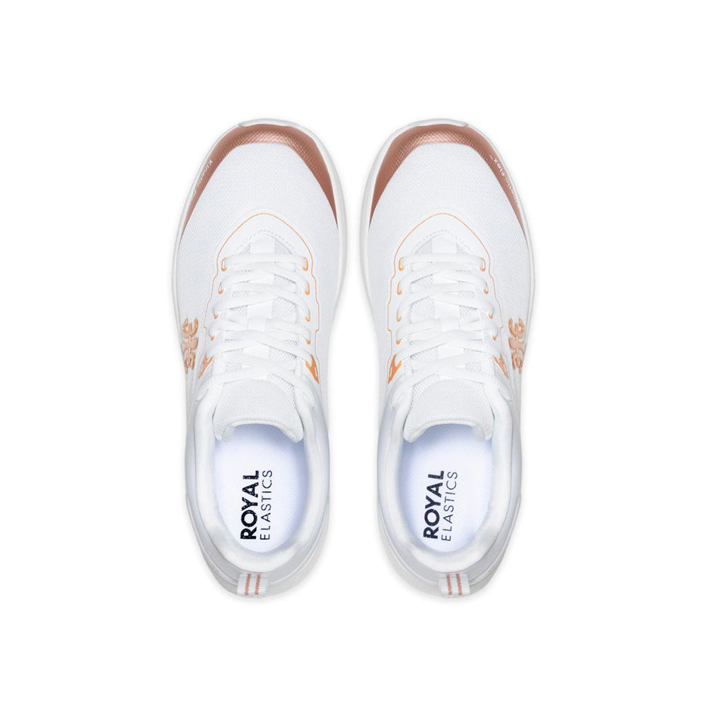 CROWN LUX White, Pink, and Gray Genuine Leather Sports Casual Shoes (Women's) 97543-019-4