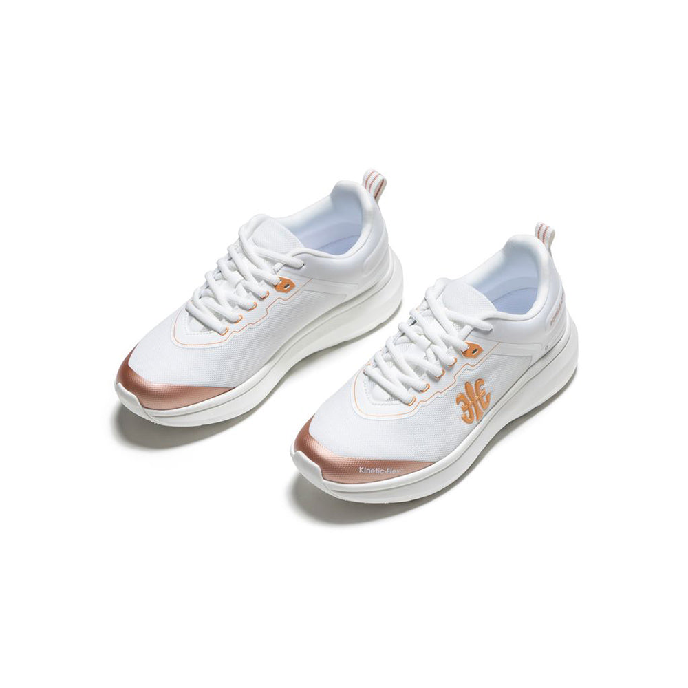 CROWN LUX White, Pink, and Gray Genuine Leather Sports Casual Shoes (Women's) 97543-019-5