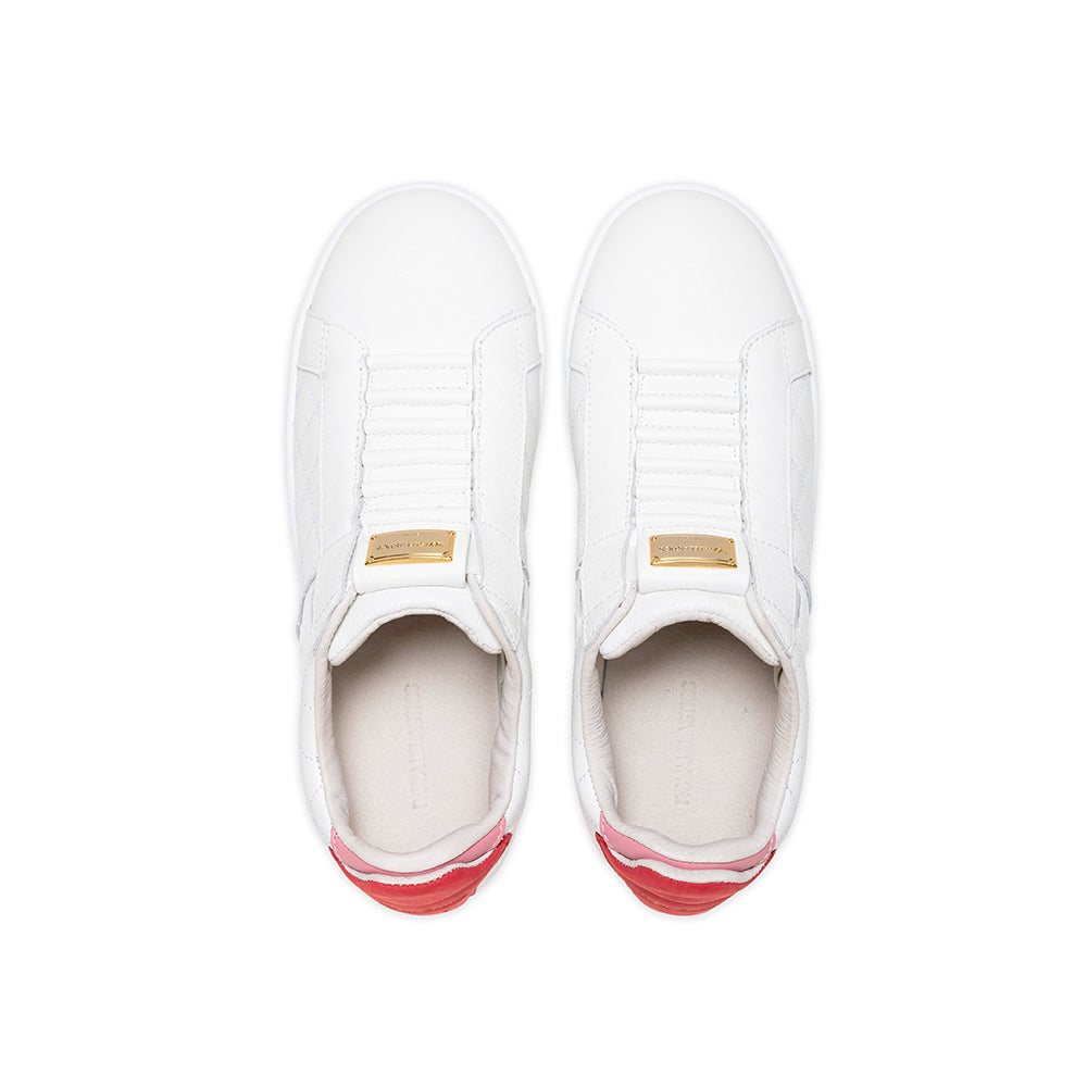 Icon Lux 白紅真皮時尚休閒鞋 (女)