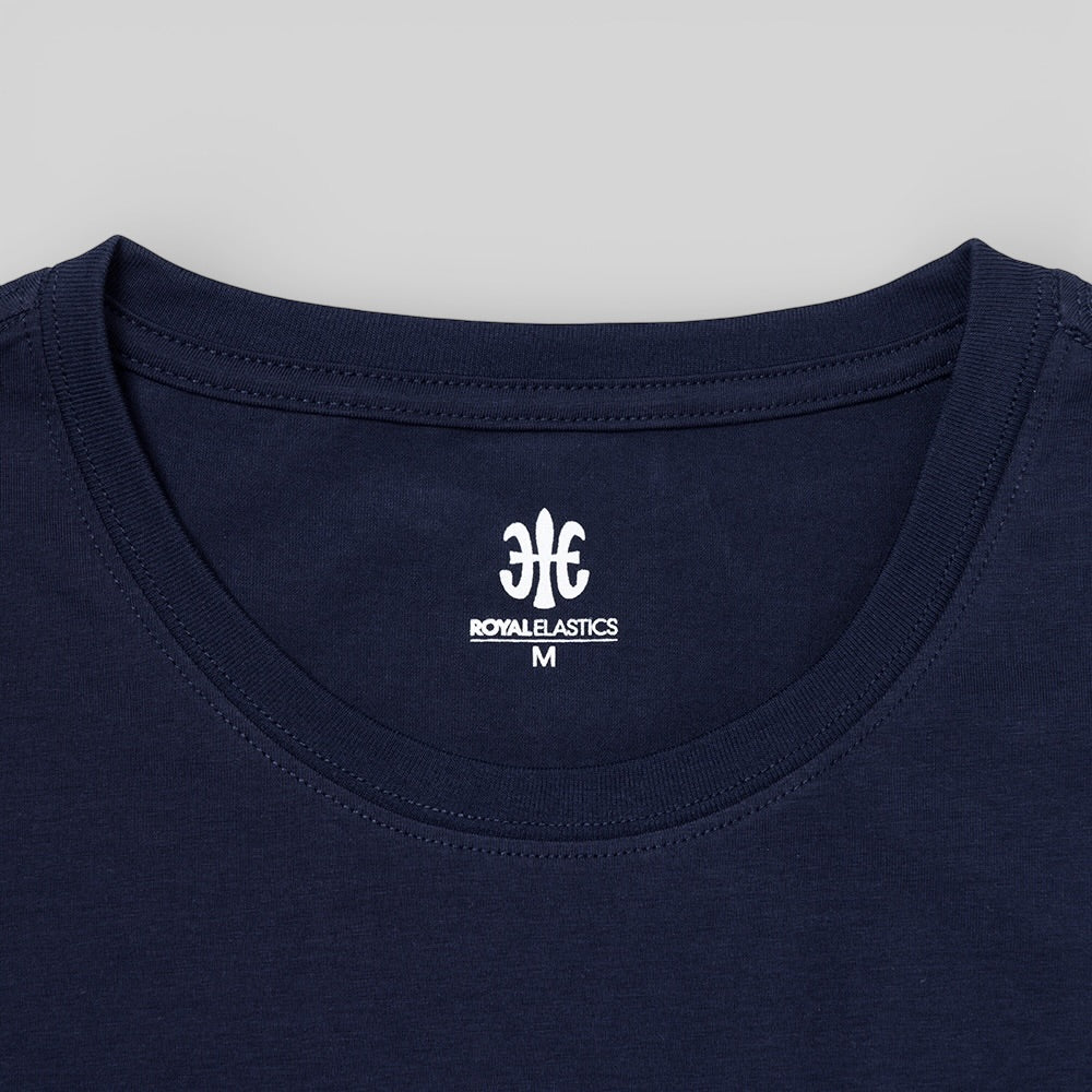 Crew neck logo tee, dark blue, R31143-550-4
