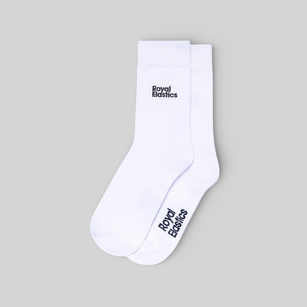 白色薄平紋中筒襪 SK027-005