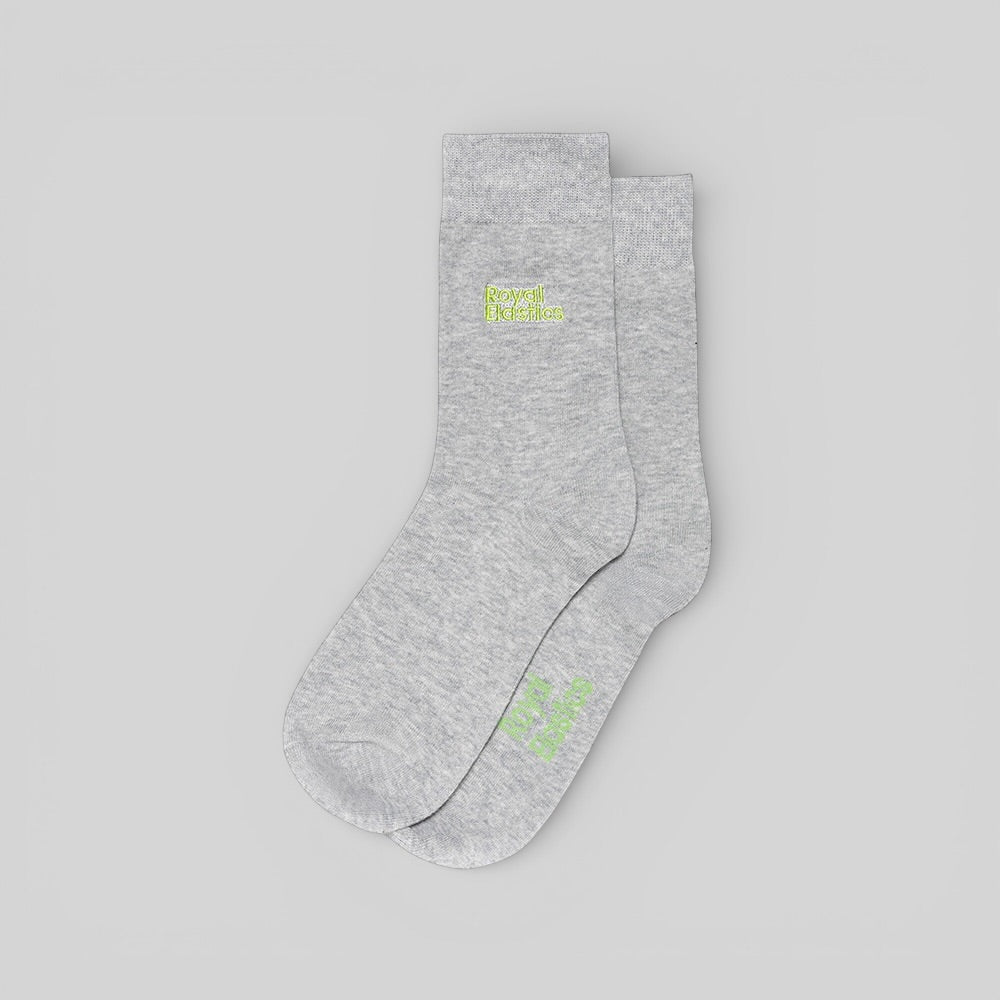 灰色薄螺紋中筒襪 SK027-884