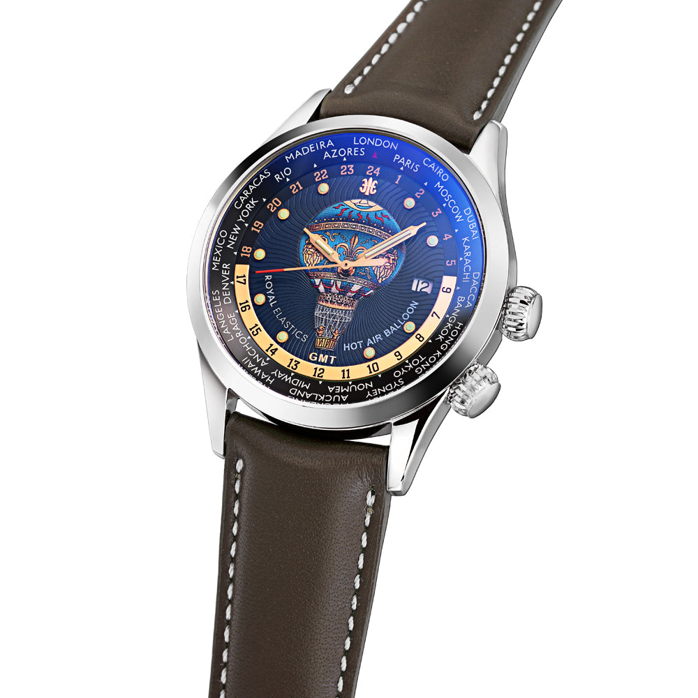HOT AIR BALLOON GMT 機械經典飛行錶(藍色)