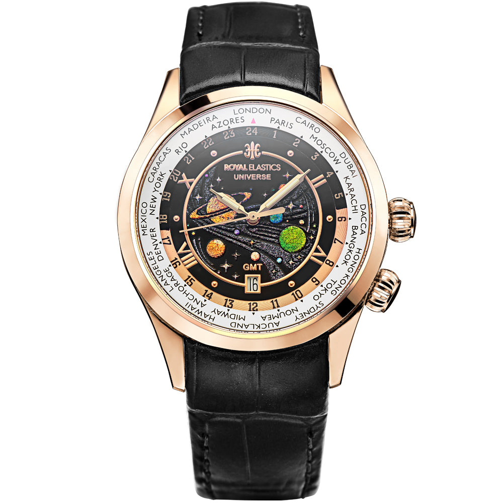 UNIVERSE GMT 機械經典飛行錶(黑色)