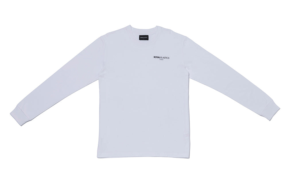 長袖圓領 Logo Tee 白