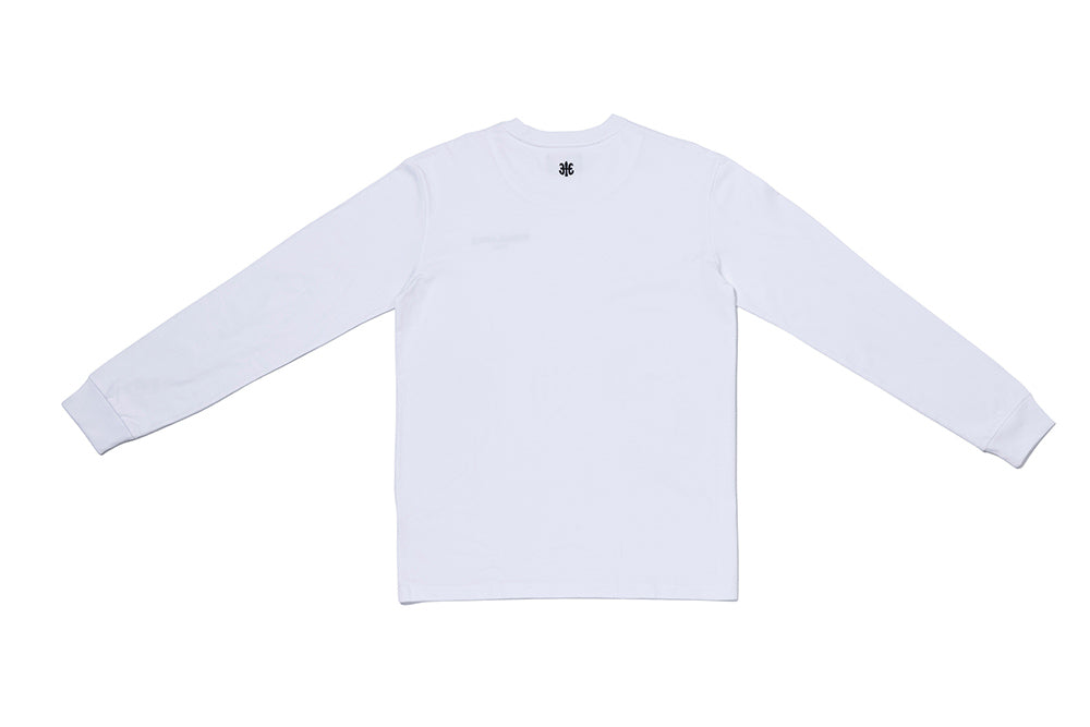 長袖圓領 Logo Tee 白