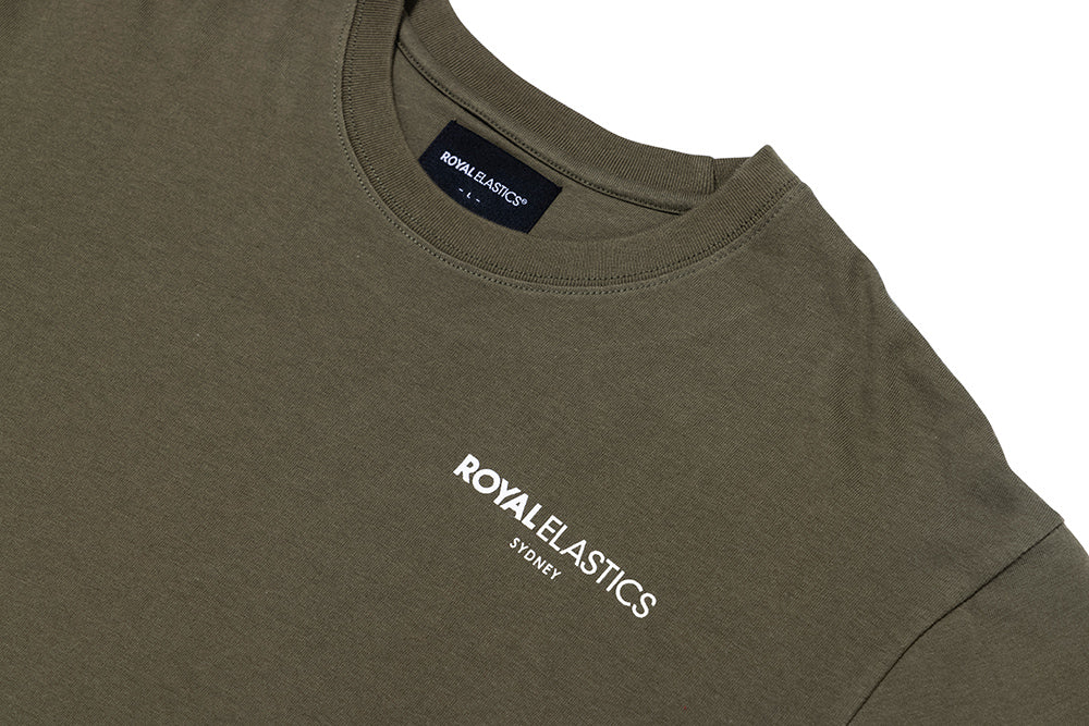 長袖圓領 Logo Tee 軍綠