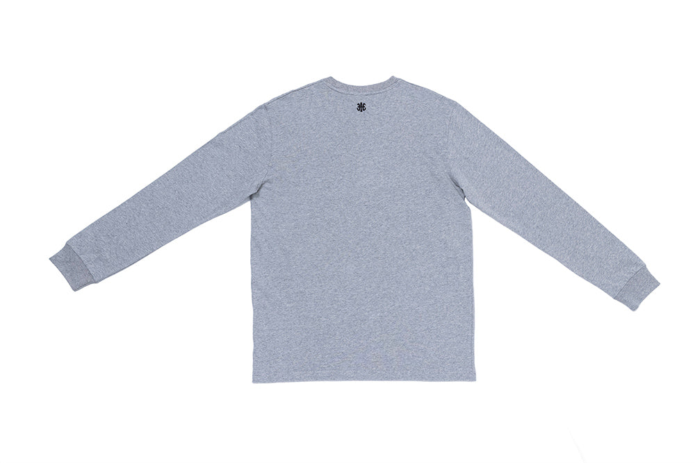 長袖圓領 Logo Tee 灰